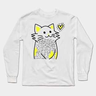 Cats Brighten Up My Heart (Yellow) Long Sleeve T-Shirt